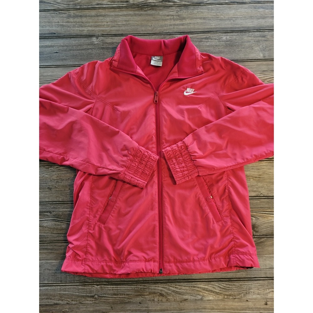 Nike Rare Vintage Windbreaker Track Jacket 90s Women's Size M Red Mesh Lined